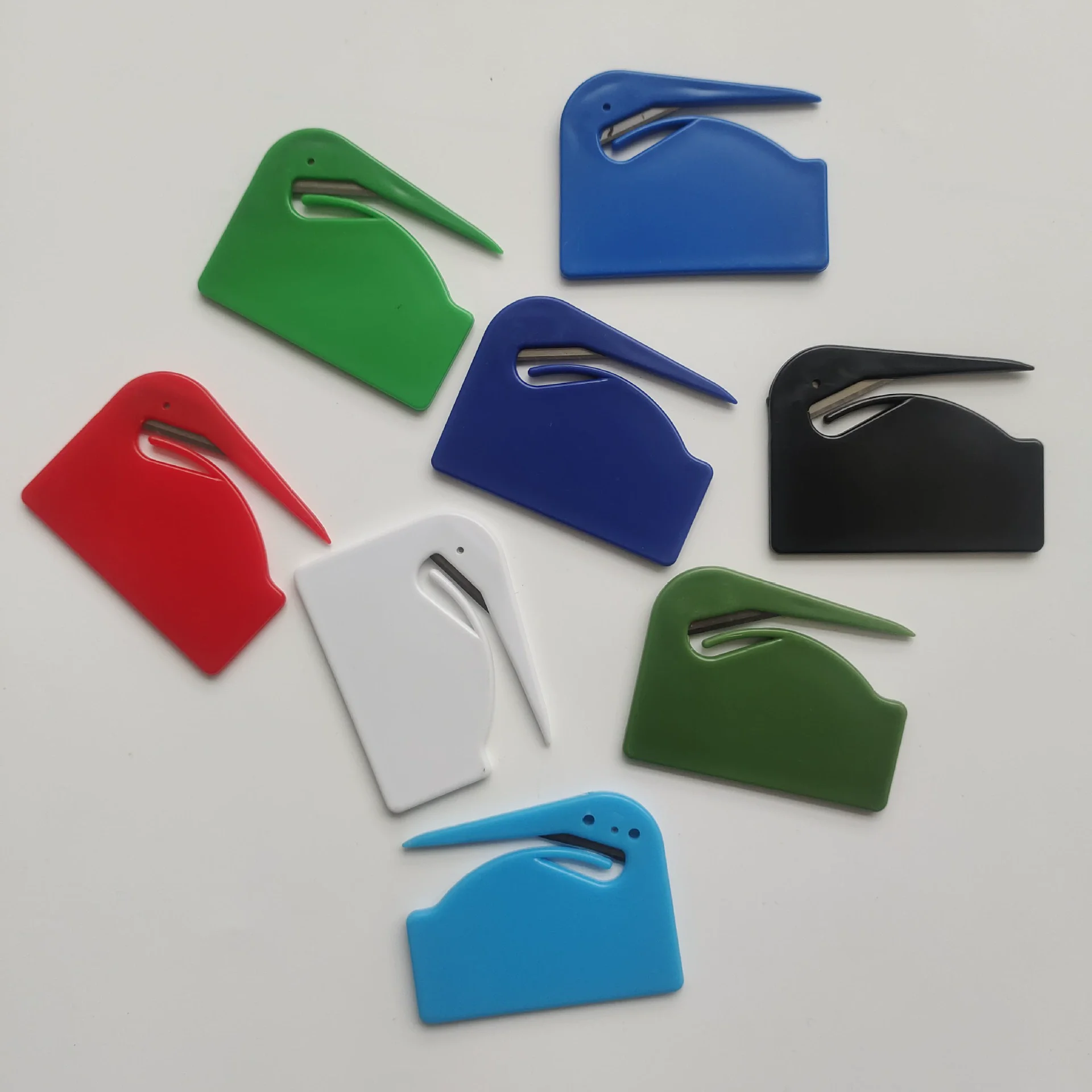 5PCS Durable Plastic Letter Mail Envelope Opener Knife Office Equipment Safety Paper Guarded Cutter Blade
