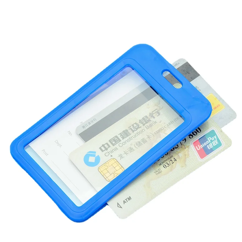 Tarjetero transparente doble para trabajadores de enfermería, funda protectora para tarjetas de identificación, 2 unidades por juego