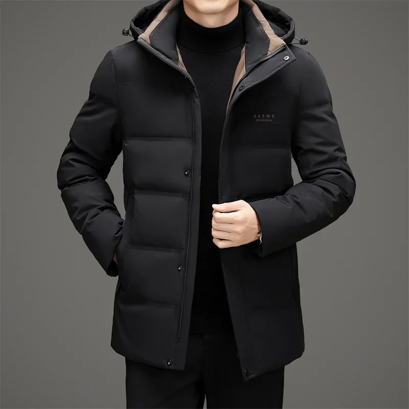 Chaquetas de invierno para hombre 2024 Nueva ropa de diseñador Chaquetas con calefacción rellenas de plumón de ganso Chaquetas gruesas Ropa masculina larga