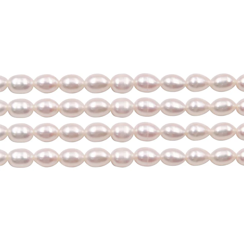 Natural White Real Fresh Water Pearl Beads Strand Oval Shape 5x5.5-7x8mm Craft  For Making Jewelry Bracelet Necklace Earrings
