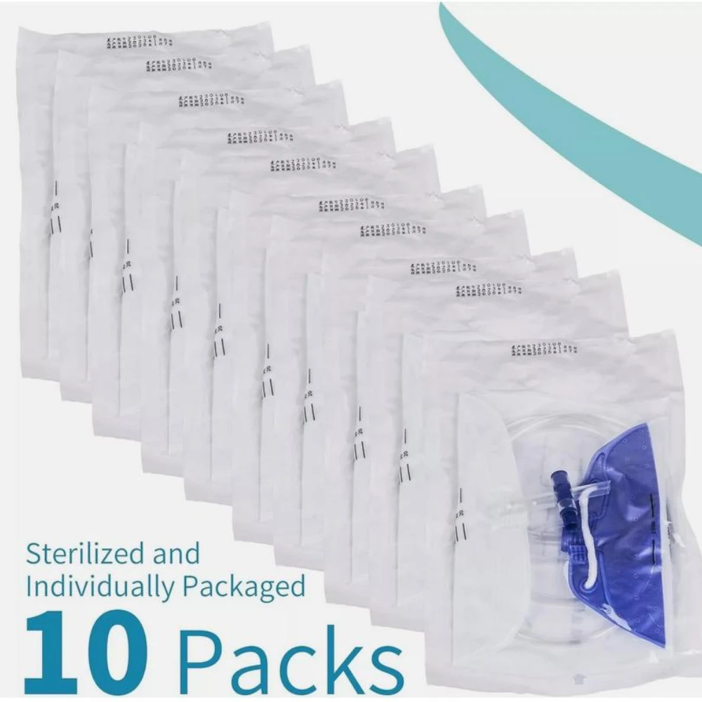 10PCS/Lot Urinary Drainage Bags 750ML /1500 ML Anti-Reflux Urine Collector Wearable Men Elderly Disposable Sterile Urine Bag