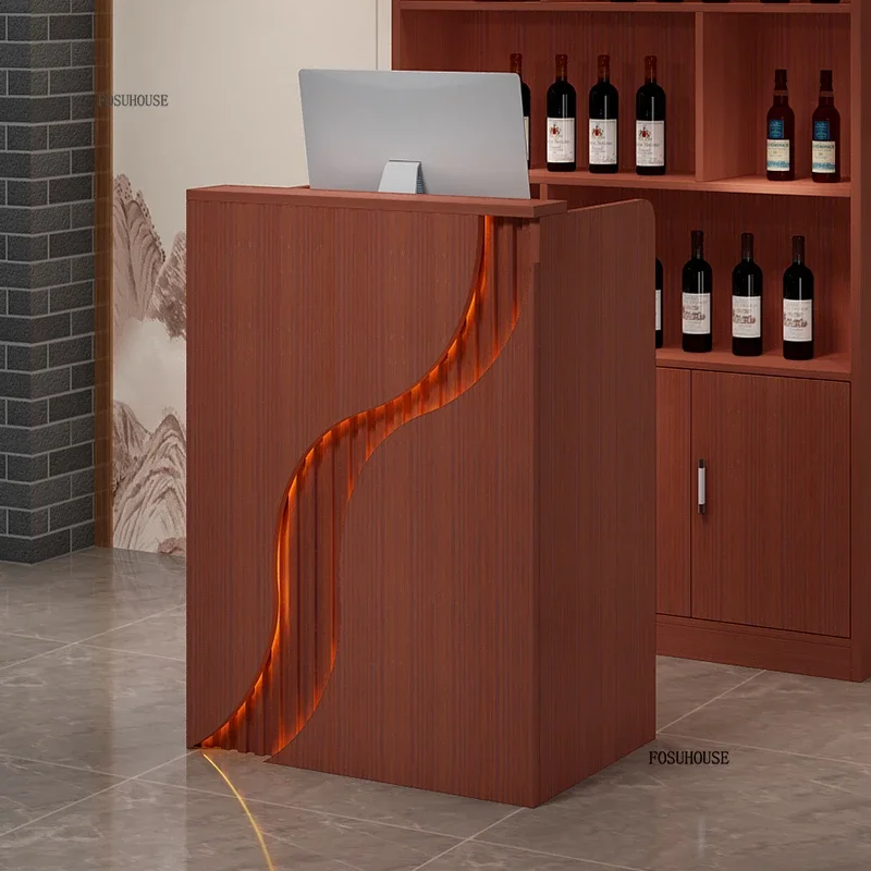 Nordic Mini Reception Desks Office Furniture Small Cashier Desk Simple Hair Salon Beauty Salon Counter Front Desk Bar Table S