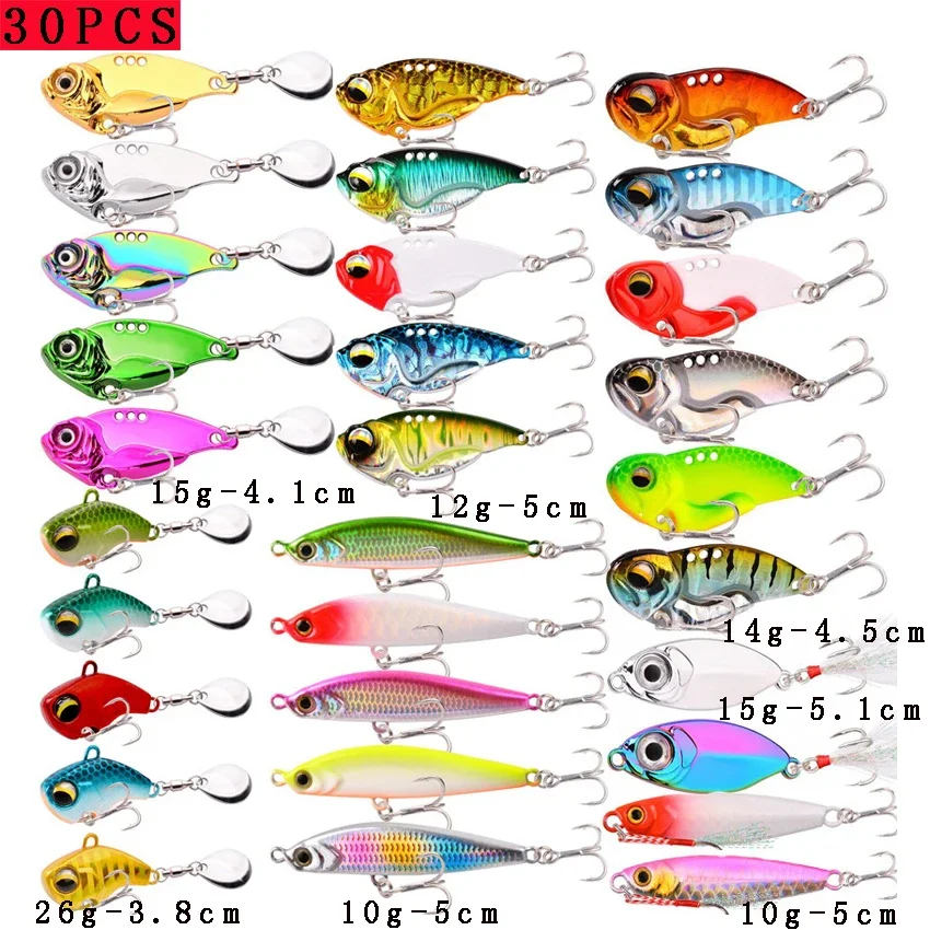 30PC Mixed Weight Metal Jig Kit Fishing Lure Set Hard Artificial Wobblers  Metal Jig Spoons Bait Fishing Tackle Accessories Pesca - AliExpress