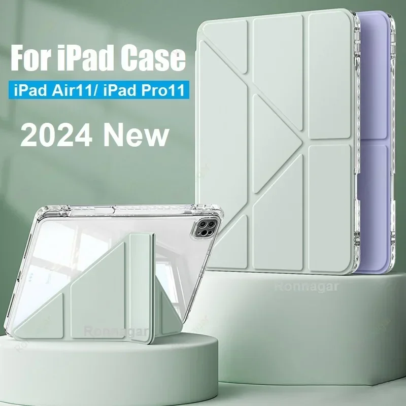 Premium Y-Fold Leather Tablet Case with Pencil Holder