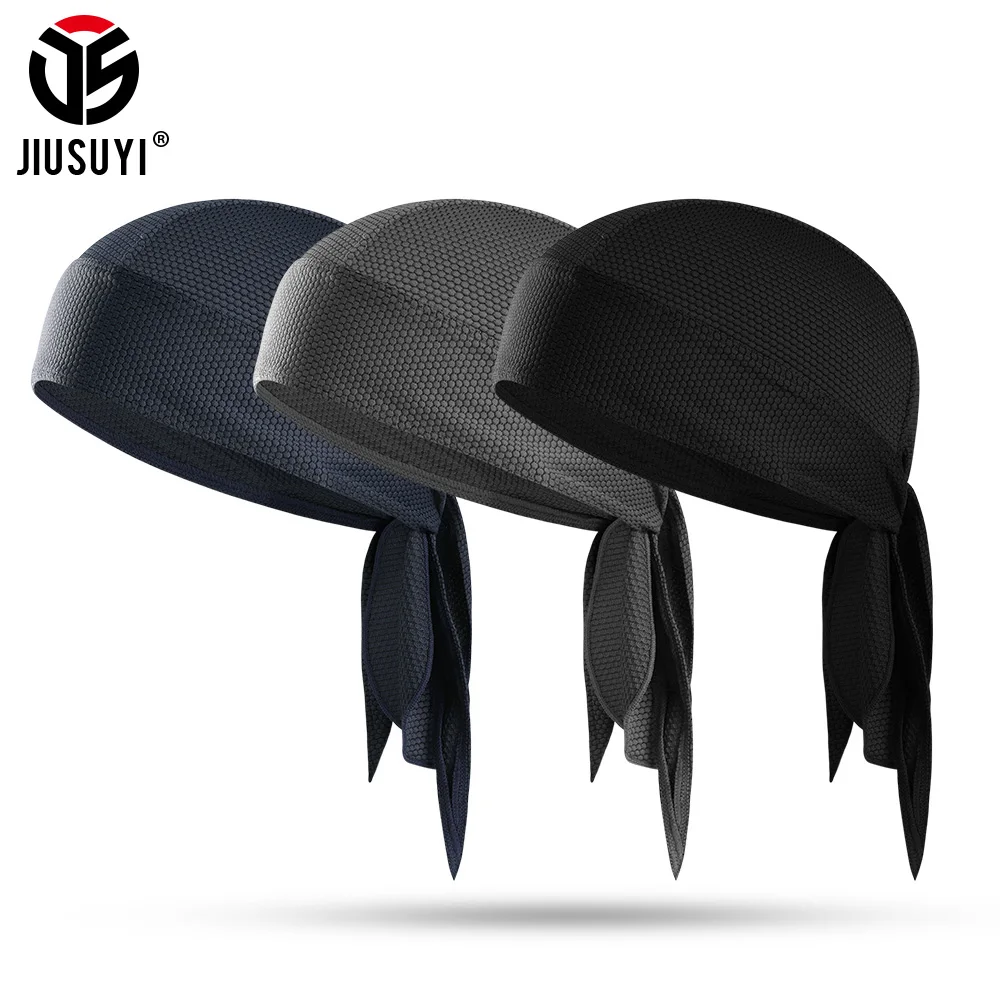 Summer Breathable Caps Quick-drying Durags Beanies Men Cycling Sports Running Elastic Headwrap Helmet Liner Pirate Hat Doo Rags cooling cap,elastic cap,silk durag,embroidered beanies,knitted beanie,cotton beanie,skullies beanies,fashion beanies