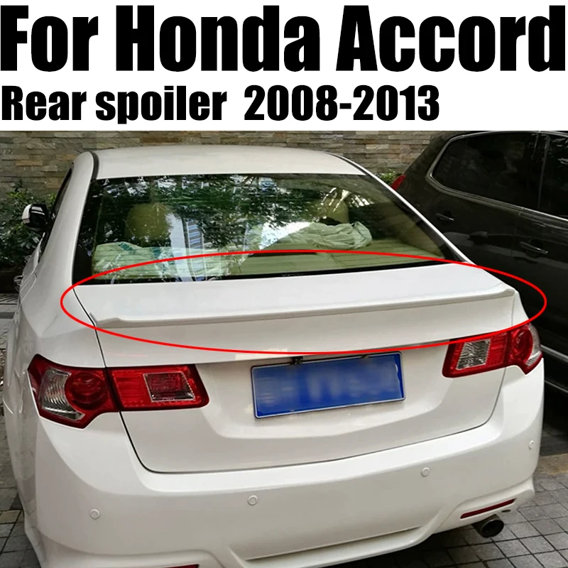 

For Honda Accord 2008 2009 2010 2011 12 2013 ABS Plastic Car Tail Wing Trim Primer Color Trunk Lip Spoiler Body Kit Accessories