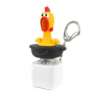 Creative keyboard keychain Chicken keycap Keychain with Sound and Light Button Sensory Toy Stress Relief Pendant for Kids Adults 1