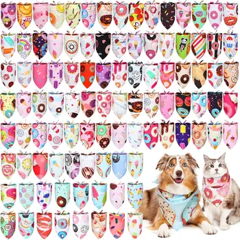100PCS Colorful Dog Bandana Set 1