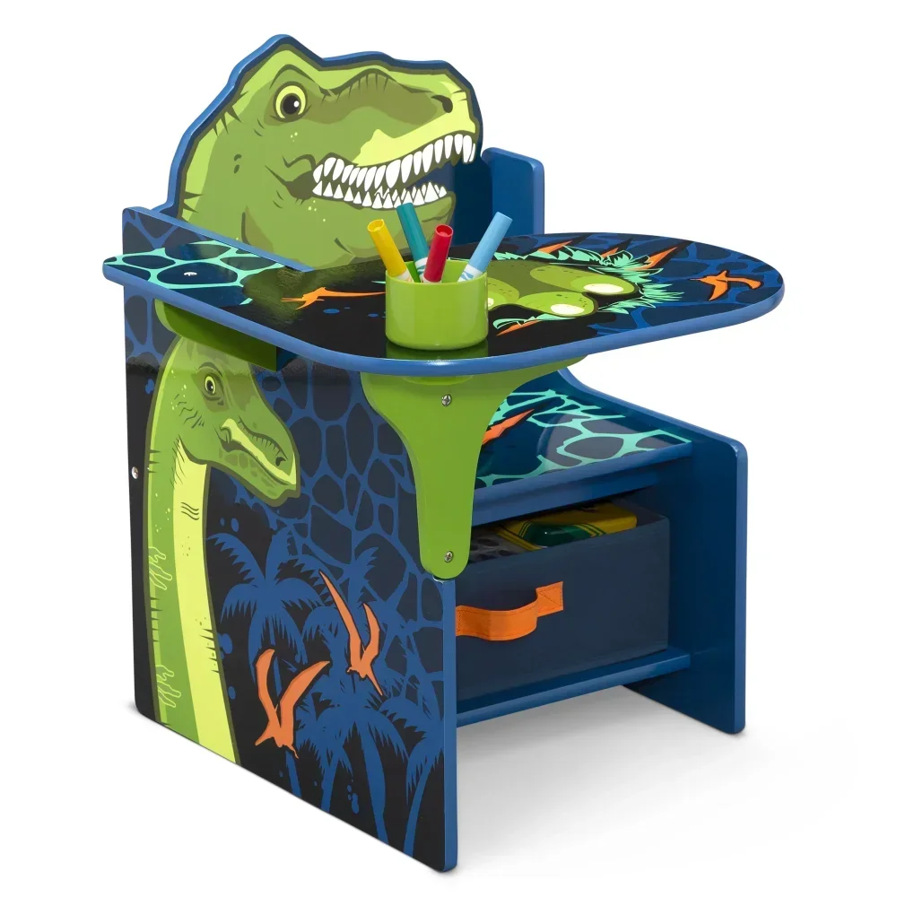 

Children Dinosaur Chair Desk with Storage Bin - Greenguard Gold Certified kids table and chair set kid table