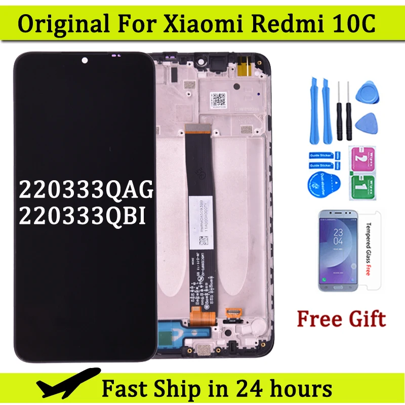 

6.71'' Original For Xiaomi Redmi 10C Display LCD Touch Screen Digitizer 220333QAG, 220333QBI Replacement Phone Parts Assembly