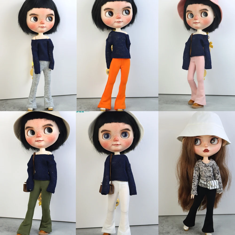 

Blyth Doll Clothes Fashion flared pants sweater for Azone OBitsu FR Toys gift