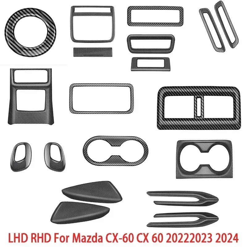 LHD RHD для Mazda CX60 CX 60 2022 2023 2024 аксессуары для интерьера из углеродного волокна Крышка Кондиционера отделка крышка зеркала заднего вида