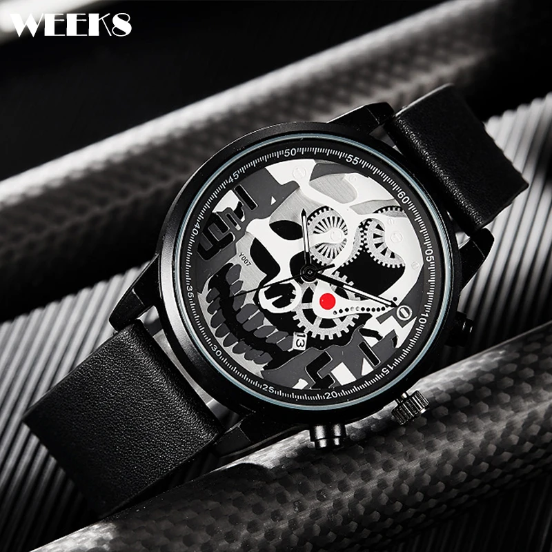 Skull Head Unisex Watch for Men Women Couple Simple New Concept Style Vintage Dial Quartz Wristwatch Male Female Man Wrist Clock