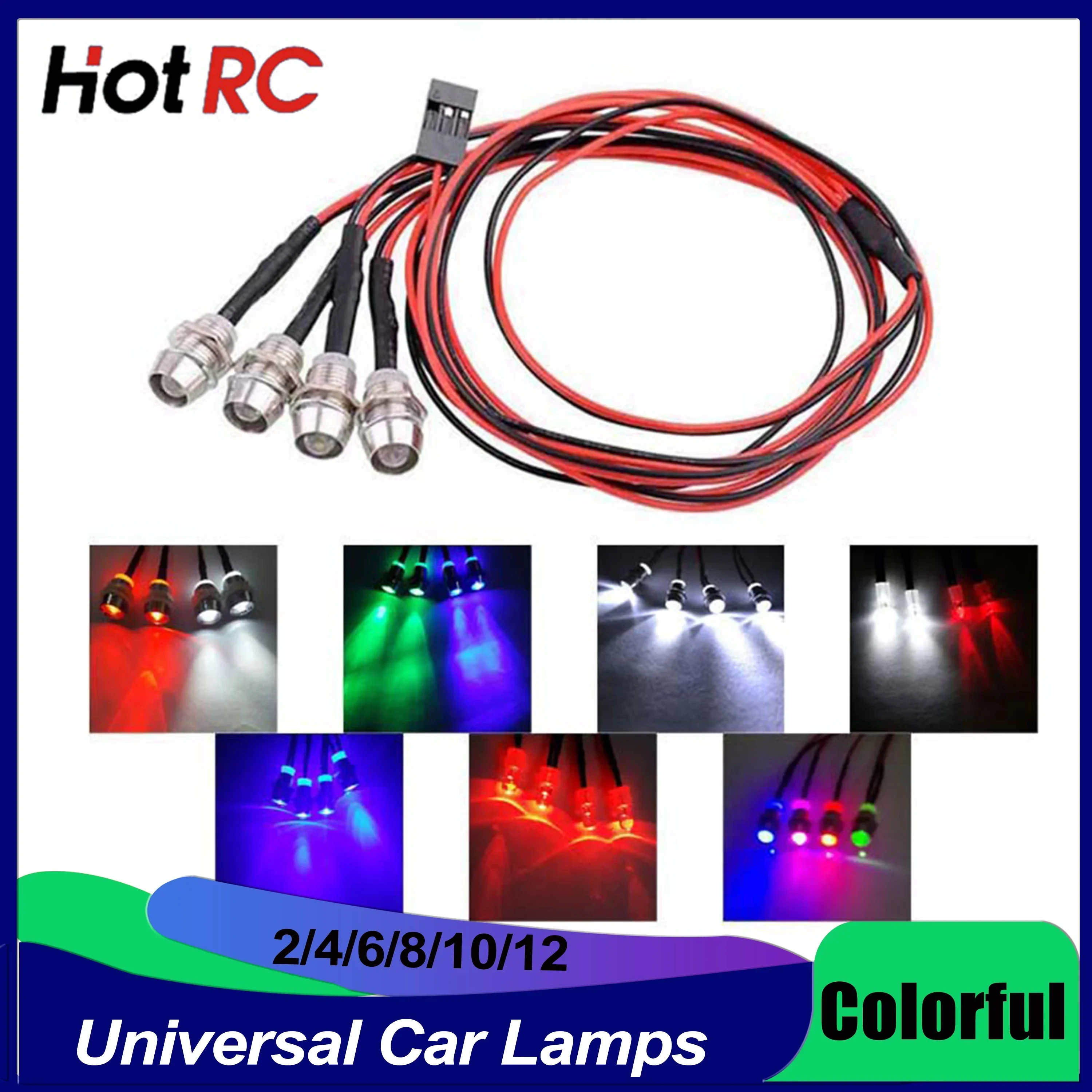 

3mm 5mm 8mm RC Car Lamp Universal LED Lights for 1/8 1/10 1/12 1/24 Axial Scx10 Traxxas Trx4 Hsp Redcat Tamiya Crawler Truck