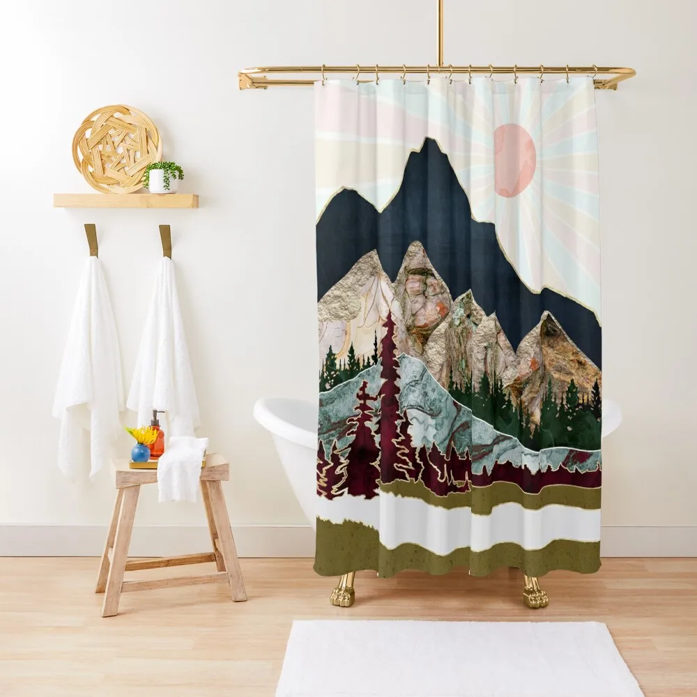 

Retro Autumn Vista Shower Curtain Waterproof Shower And Anti-Mold In The Bathroom Bathtub Curtain