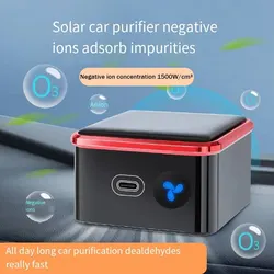 HD-2306 Solar Powered Vehicle Negative Ion Air Purifier Removes Formaldehyde and Unwanted Odors in Cars