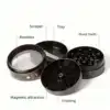 50mm Metal Bleach herb Grinder 4-Layer Spice Crusher pepper Mill Mortar Pernida Raw grass Tobacco Grinder Cigarette Accessories 4