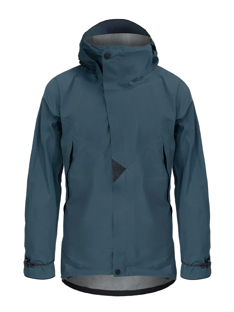 Grey customer outside spring Summer lightweight men's and women's waterproof breathable pressure rubber hooded  hiking  jacket 5
