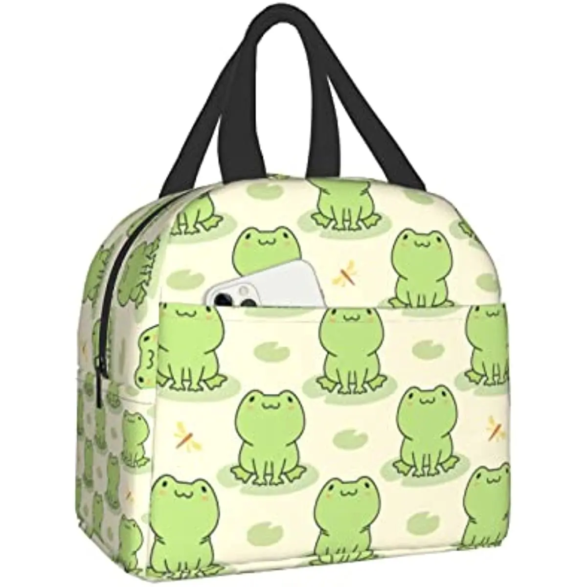 

Funny Cute Frog Animal Lunch Box Bag Reusable Insulated Lunch Tote with Handle for Work Outdoor Travel