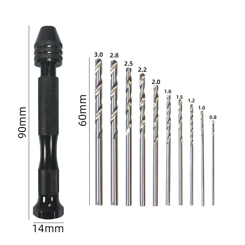 High-Speed Mini Twist Drill and Manual Pin Vise Set