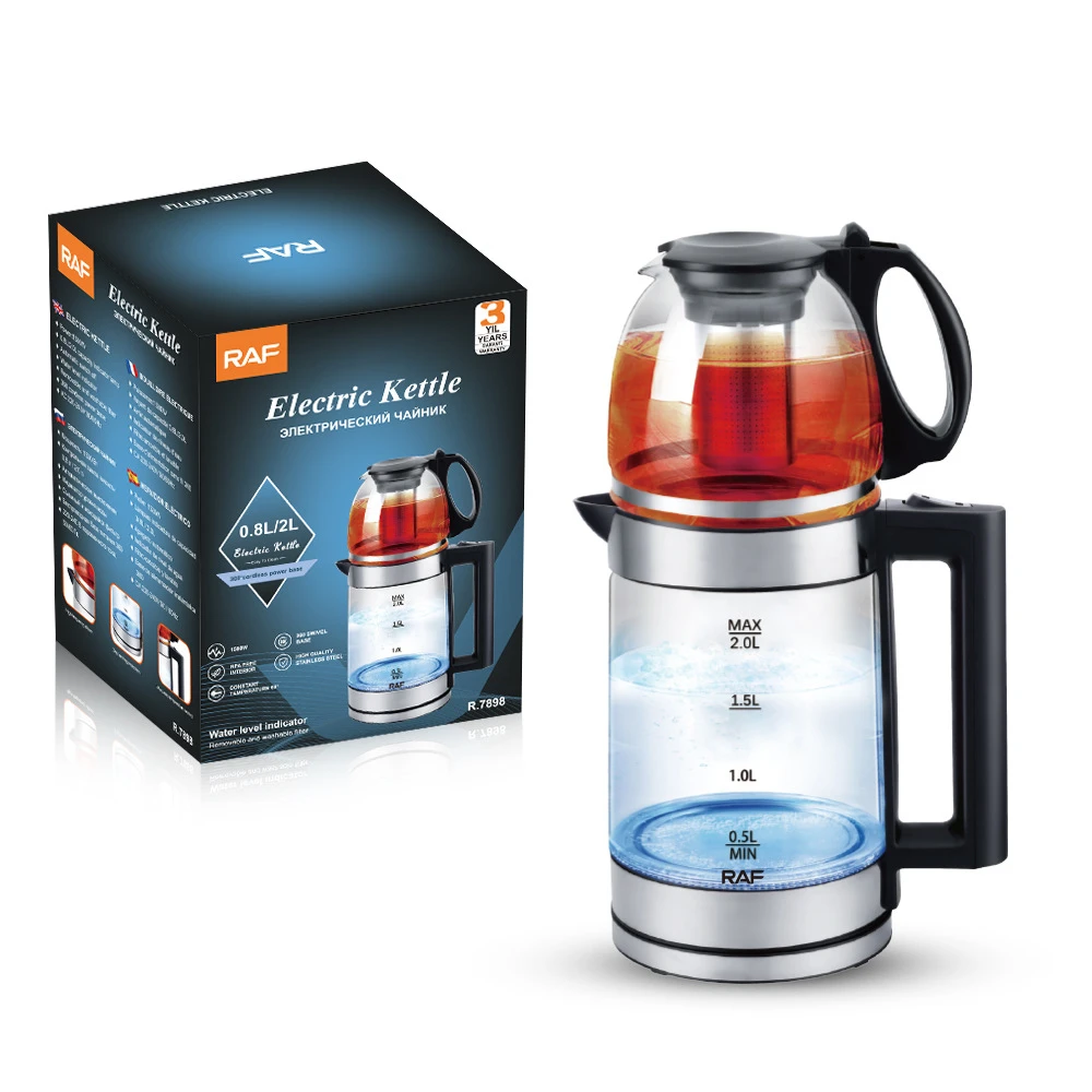 Home 2Liter Electric Kettle Borosilicate Glass Kettle 0.8Liter Glass