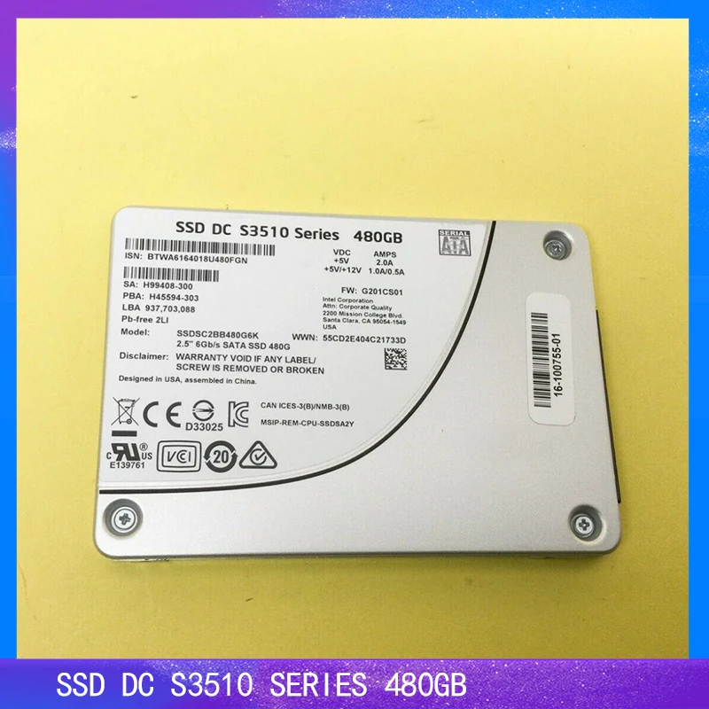 Ssd Dc S3510 Serie 480Gb Enterprise Ssd Per Unità A Stato Solido Intel 6 Gb/S Sata 2.5''