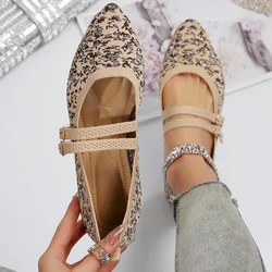 2024 New Summer Women's Ballet Flats Comfortable Casual Shoes Pointed Toe Low Heel Barefoot Elegant Woman Sneakers Plus Size 43