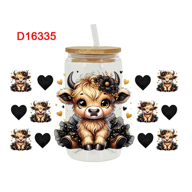 UV DTF Transfer Sticker Animal Dog for 16oz Libbey Glasses Wraps Bottles Cup Can DIY Waterproof Decals