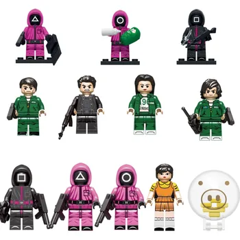 Hot Toys Squid Game Anime Cartoon Mini FiguresBricks Toy Dolls Building Blocks Assemble Toys Model Children Christmas Gifts
