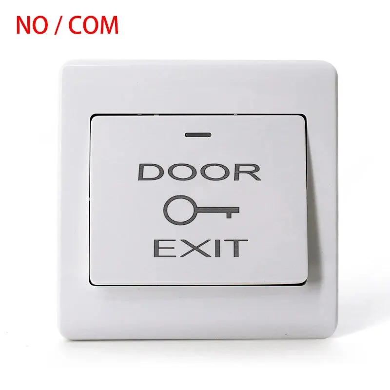 Square 86x86mm NO/COM Surface Plastic Panel Push Lock Release Switch Door Access Control System Exit Button