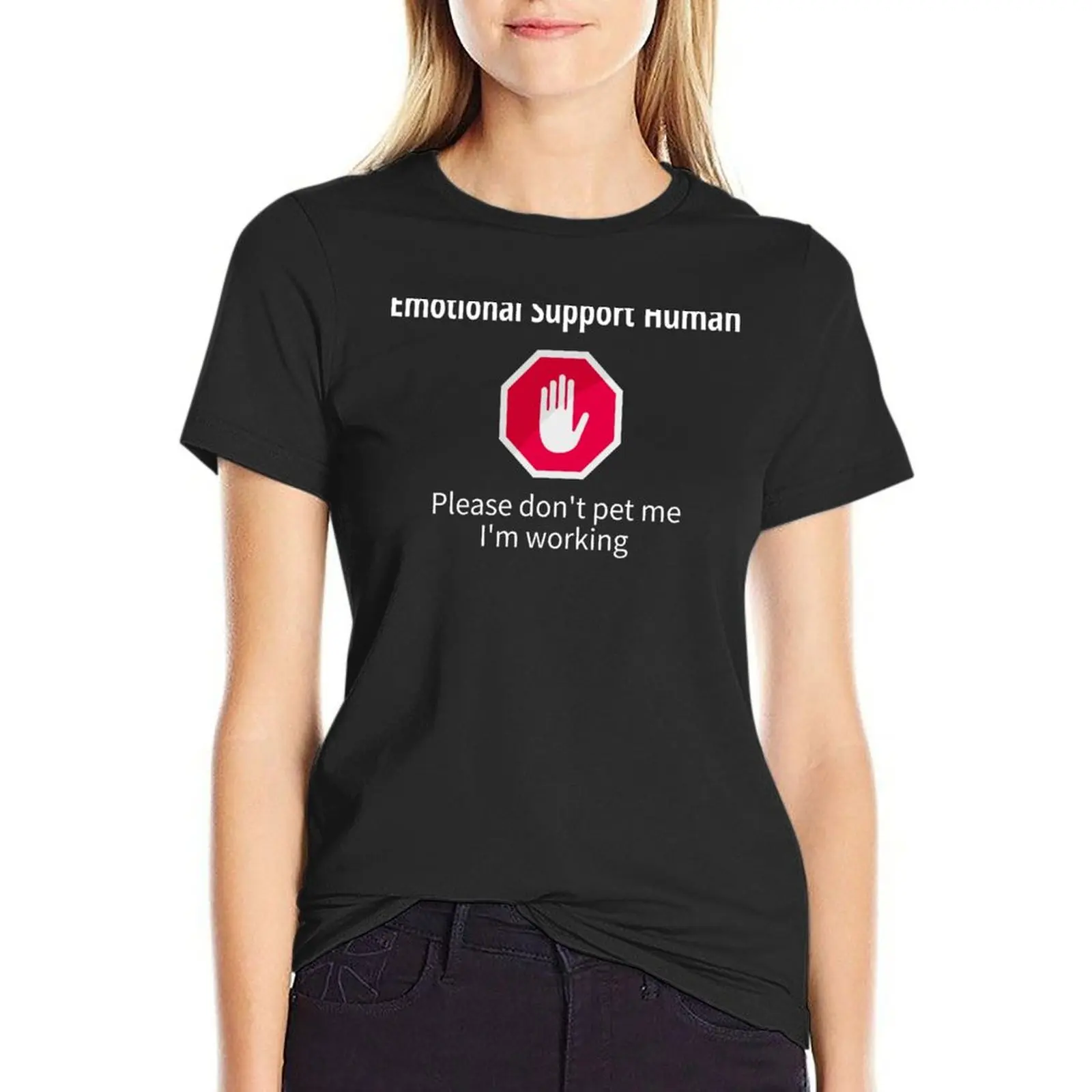 

Emotional Support Human, Please don't pet me I'm working - Funny T-shirt Aesthetic clothing korean fashion Women clothes