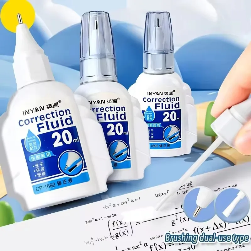Quick Drying Correction Fluid Bulk White Out Masking Liquid for Students Office School Supplies Fast Dry Opaque Stationery Bottl