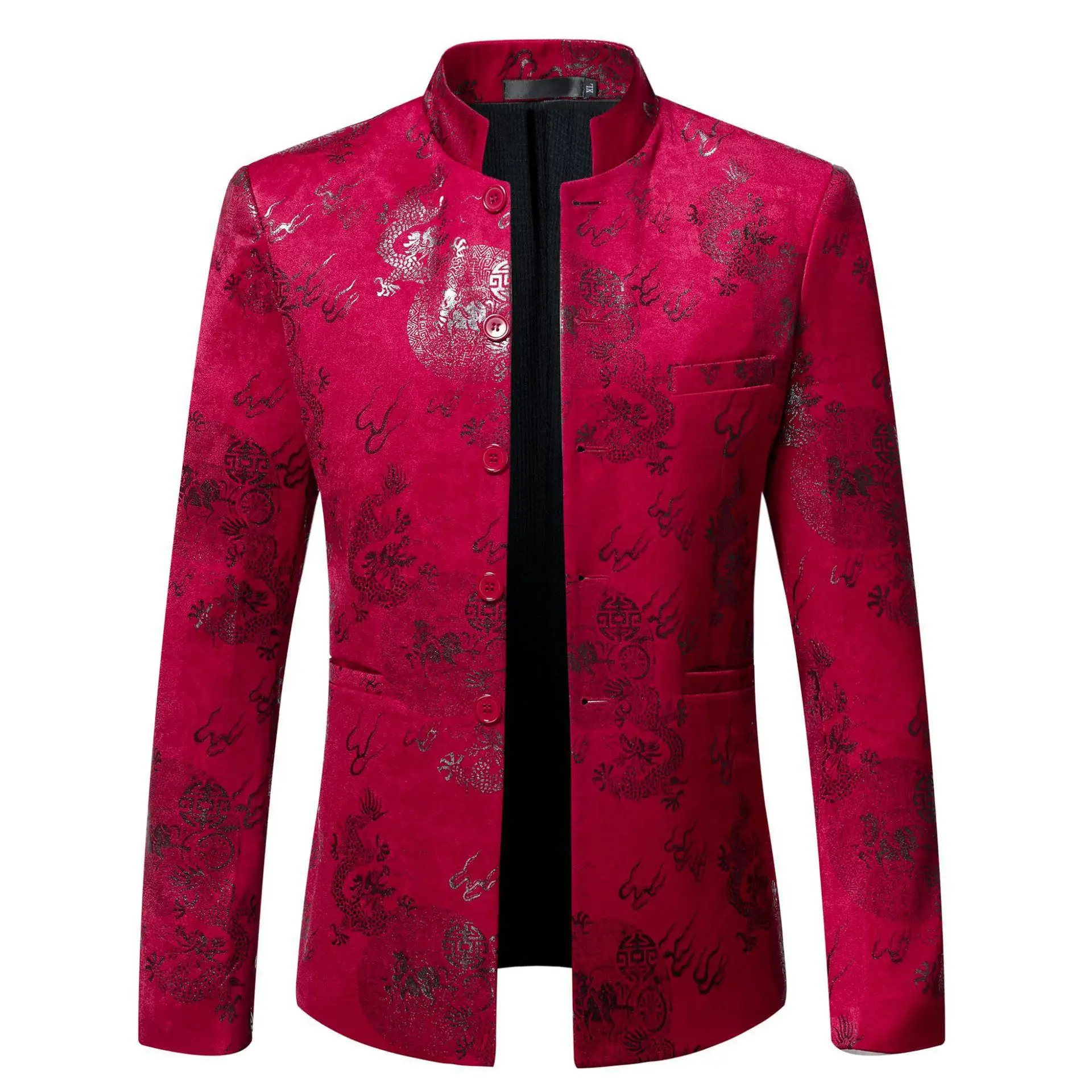 thumbnail image 1 of Otoño e invierno nuevo blazer para hombre ropa informal ajustada de alto rendimiento traje de terciopelo mercerizado abrigo traje pequeño para hombre, 1 of 4