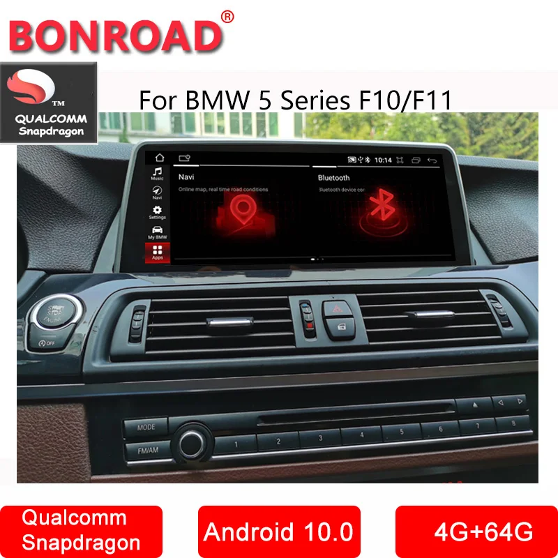 Автомобильный мультимедийный плеер Bonroad 10 25 дюйма Android 0 4G Wi-Fi для BMW 5 series F10/F11 2011-2017