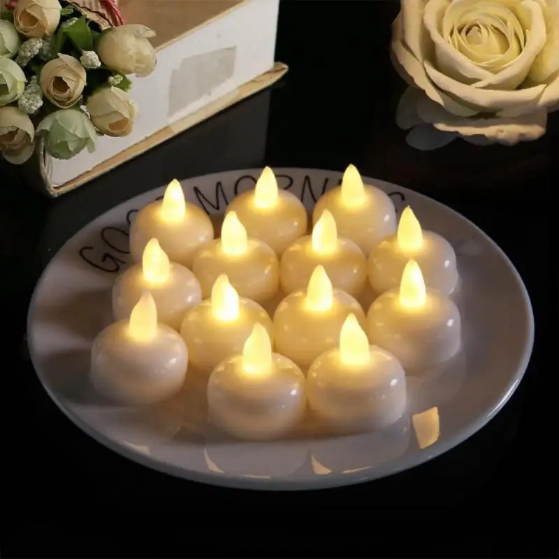 

5PCS Waterproof Flameless Floating Tealight Candle Warm White Battery Flickering LED Tea Lights Candles Party Christmas Decor