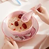 MINISO Cinnamoroll Ceramic Plates Bowl Fork Spoon My Melody Cartoon Porcelain Rice Bowl Hello Kitty Kitchen Dishes Sets Full 5