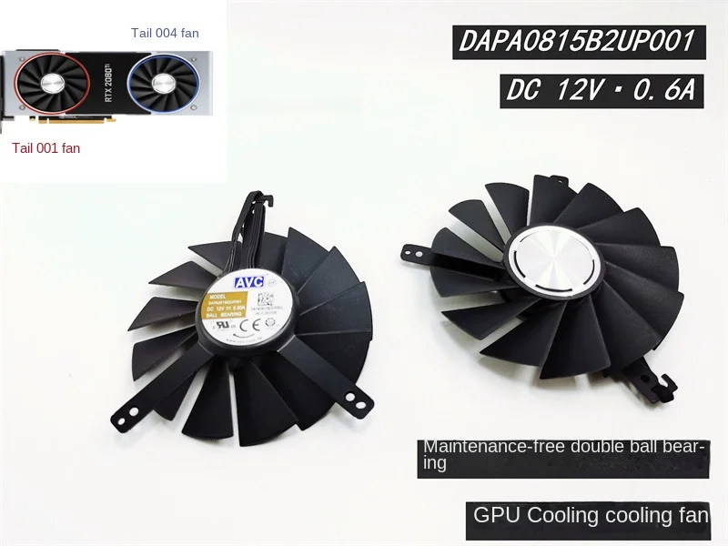 Nvidia Rtx2080ti Office Version Cooling Dapa0815b2up001 004 12V Graphics Card PWM Fan видеокарта palit nvidia geforce rtx 4060ti 8192mb ne6406t019p1 1060f