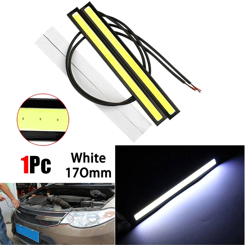 

1Pc Universal Car LED Light Strip COB DRL Daytime Running Light 17CM DC10V-12V Waterproof Fog Light External Lights Car Styling