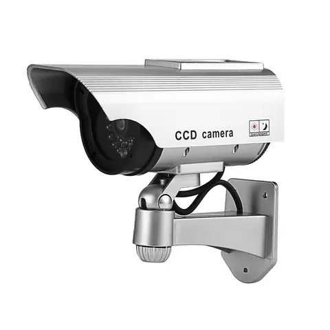 Dummy Camera Solar Battery Powered Flicker Blink LED Fake Indoor Outdoor Surveillance Security Camera Bullet CCTV Camera