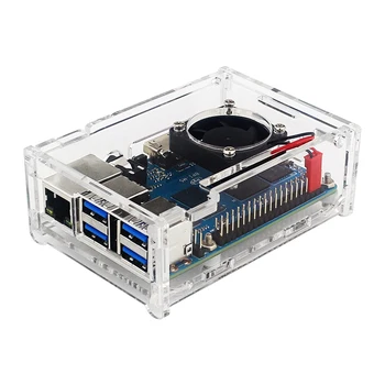 Banana Pi M5 Acrylic Case Transparent Clear Shell Optional Cooling Fan Heatsinks for Banana Pi BPI-M5 Box 2