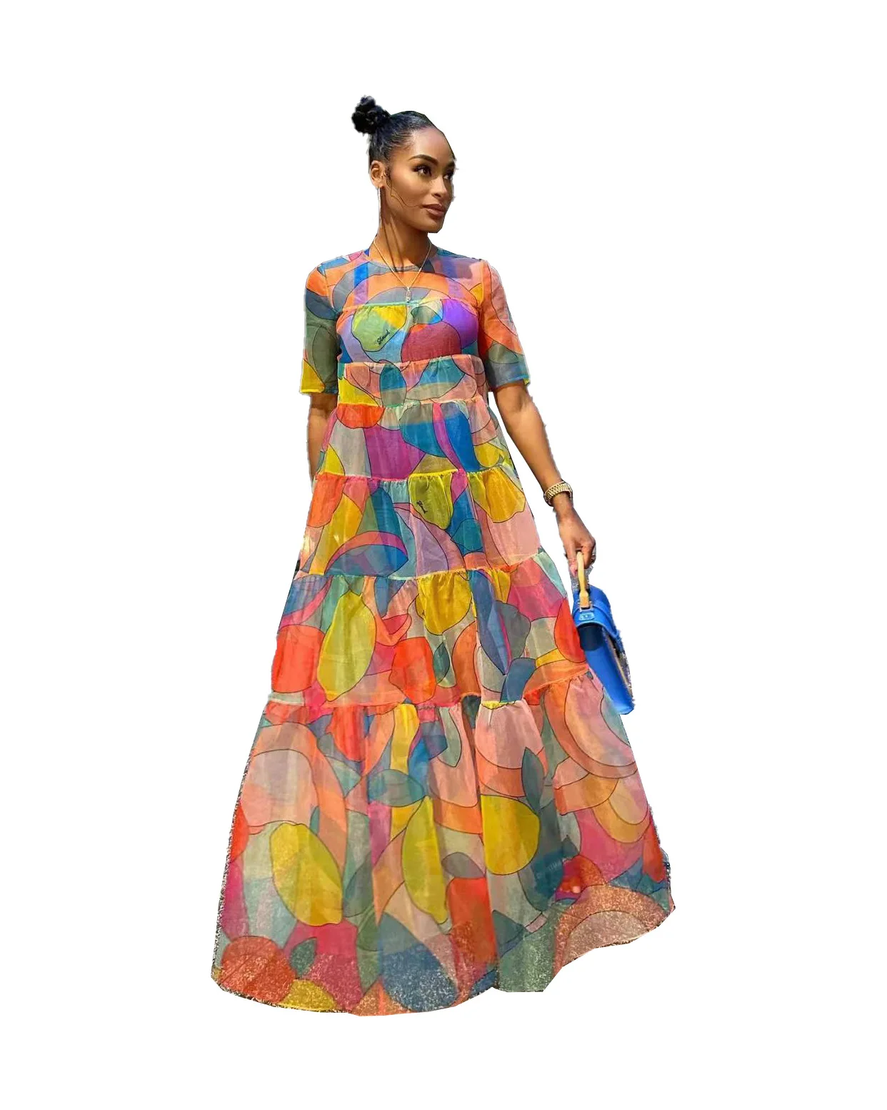 Wmstar Dresses for Women Sexy Printed  Elegant Maxi Loose Dress Club Outfits New In Summer 2023 Wholesale Dropshipping S-2XL