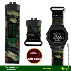 Nylon Canvas Outdoor Sports Watch Strap - GBD - 200 (Camouflage black)