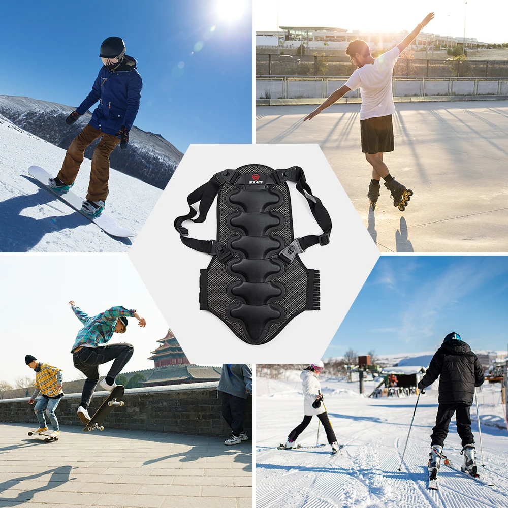 Motorcycle Back Protector Detachable Thick EVA Protection Back Pad Cushion Motorcycling Mountain Biking Skating Skiing