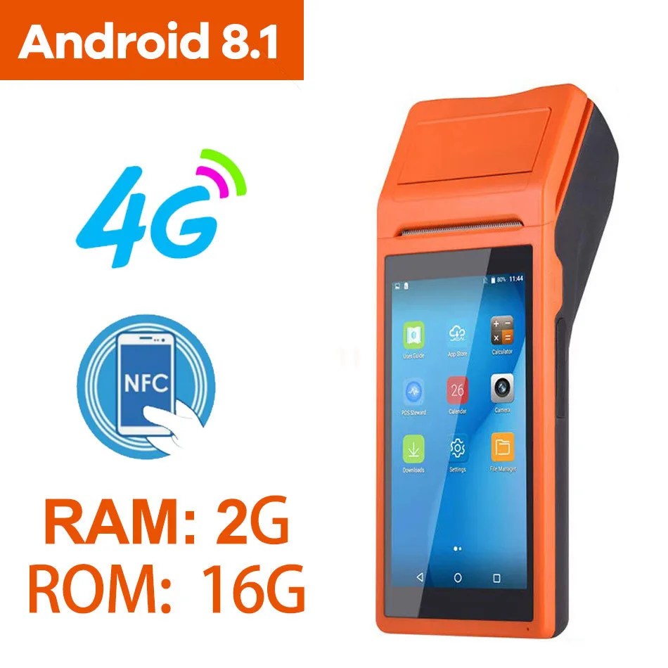 Registratore Di Cassa Portatile Mobile Che Stampa Macchina All-In-One Macchina Per Inventario Portatile Nfc Pos Portatile Inglese Android 8.1
