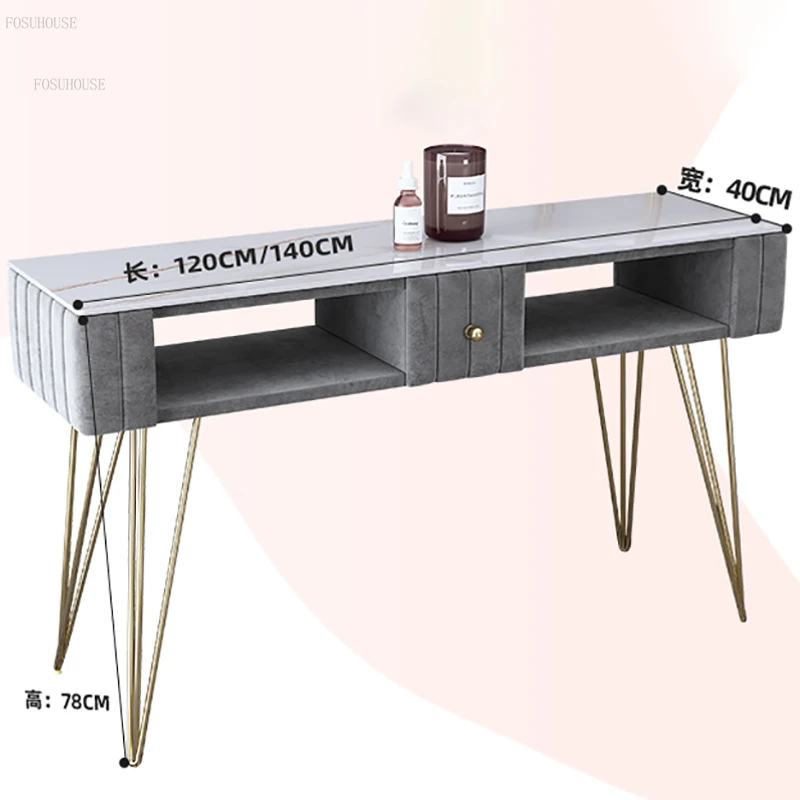 Italian Nail Tables Light Luxury Salon Furniture Nail Manicure Tables Creative Designer Shop Double-layer Manicure Table