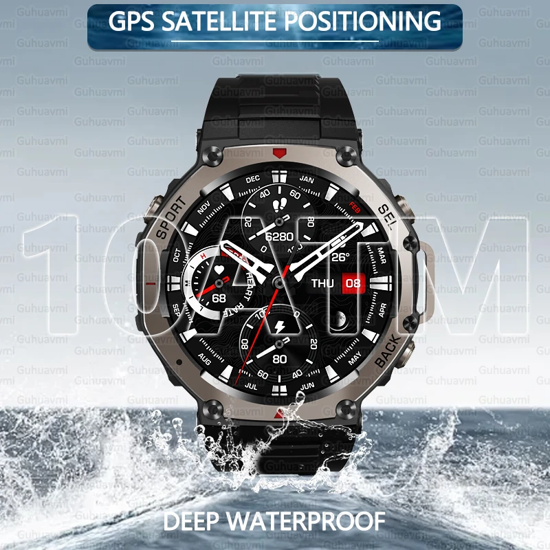 GUHUAVMI DM58 T-Rex 3 GPS Smart Watch 10ATM&IP69K Waterproof Built-in Dual-band GNSS HD AMOLED Compass Original Military Smartwatches