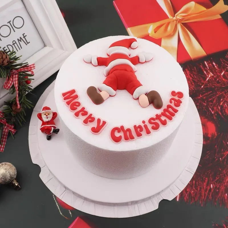 2026 neue Frohe Weihnachten Kuchen Topper Dekoration Cartoon Santa Claus Kinder Weihnachten Party Kuchen Topper Geschenk Neue Jahr Backen Liefert – Detail 9