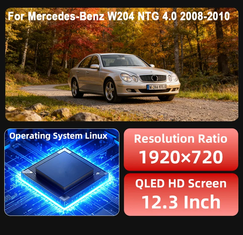 Digital Instrument Cluster For Mercedes-Benz W204 NTG 4.0 2008-2010 Speedometer,