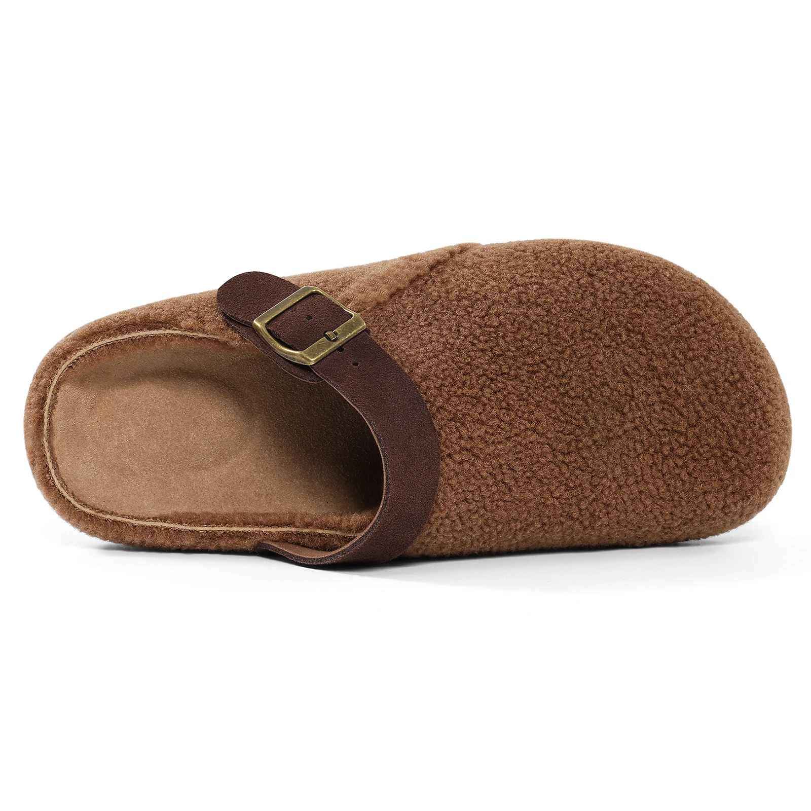 Women's Fluffy Slippers With Arch Support And Adjustable Buckle_voghion.com