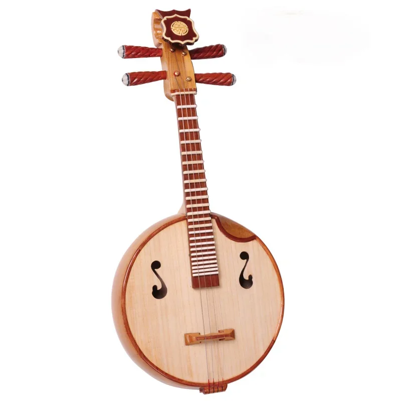 Xiaoruan National Musical Instrument Elm Carved Rosewood Border with Ruan Box Picks